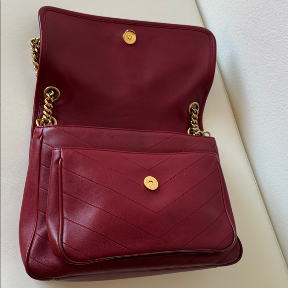 Saint Laurent RARE Burgundy Niki Medium Leather Bag with Gold Tone Hardware - Picture 12 of 17